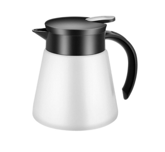 Black Goat Yalıtımlı Paslanmaz Çelik Termos Kahve Servis Sürahisi (Beyaz) - 600 ml Insulated Stainless Steel Coffee Server