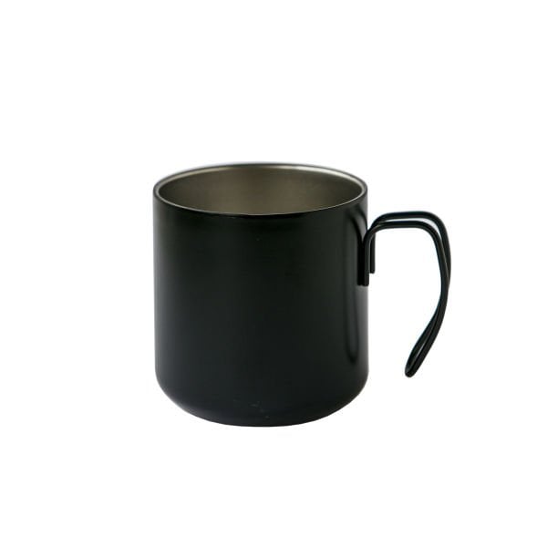 Black Goat 360 ML Çift Cidarlı Paslanmaz Çelik İnce Kulp Bardak - Siyah