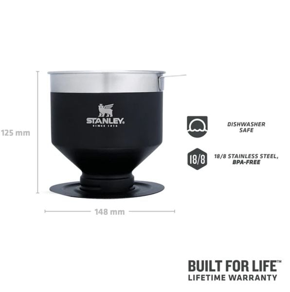 Stanley Klasik Brew Pour Over Paslanmaz Çelik Kahve Demleyici Siyah